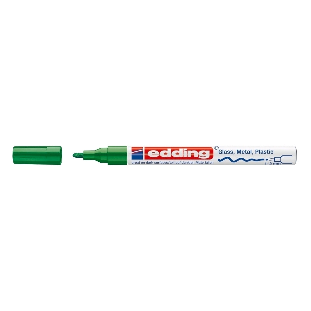 Marker permanent Edding 751 cu vopsea, corp metalic, varf rotund, 1-2 mm, verde Marker permanent Edding 751 cu vopsea, corp metalic, varf rotund, 1-2 mm, verde